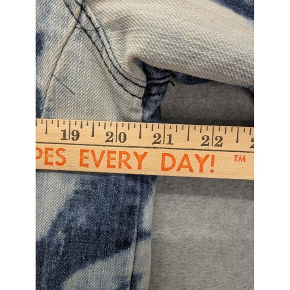 Encrypted Supply Company Jacket Mens Medium Blue Denim Tie Dye Trucker Jean Y2K - Picture 4 of 10